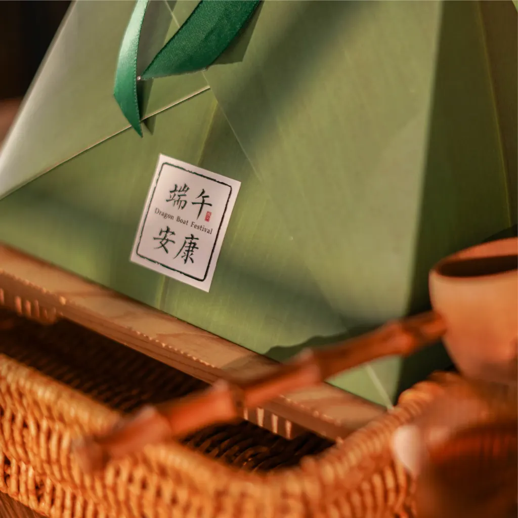 端午粽子造型禮盒與茶席